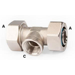 3/4" DURATEC REDUCING TEE, DROP LEG 1/2" FEMALE NPT