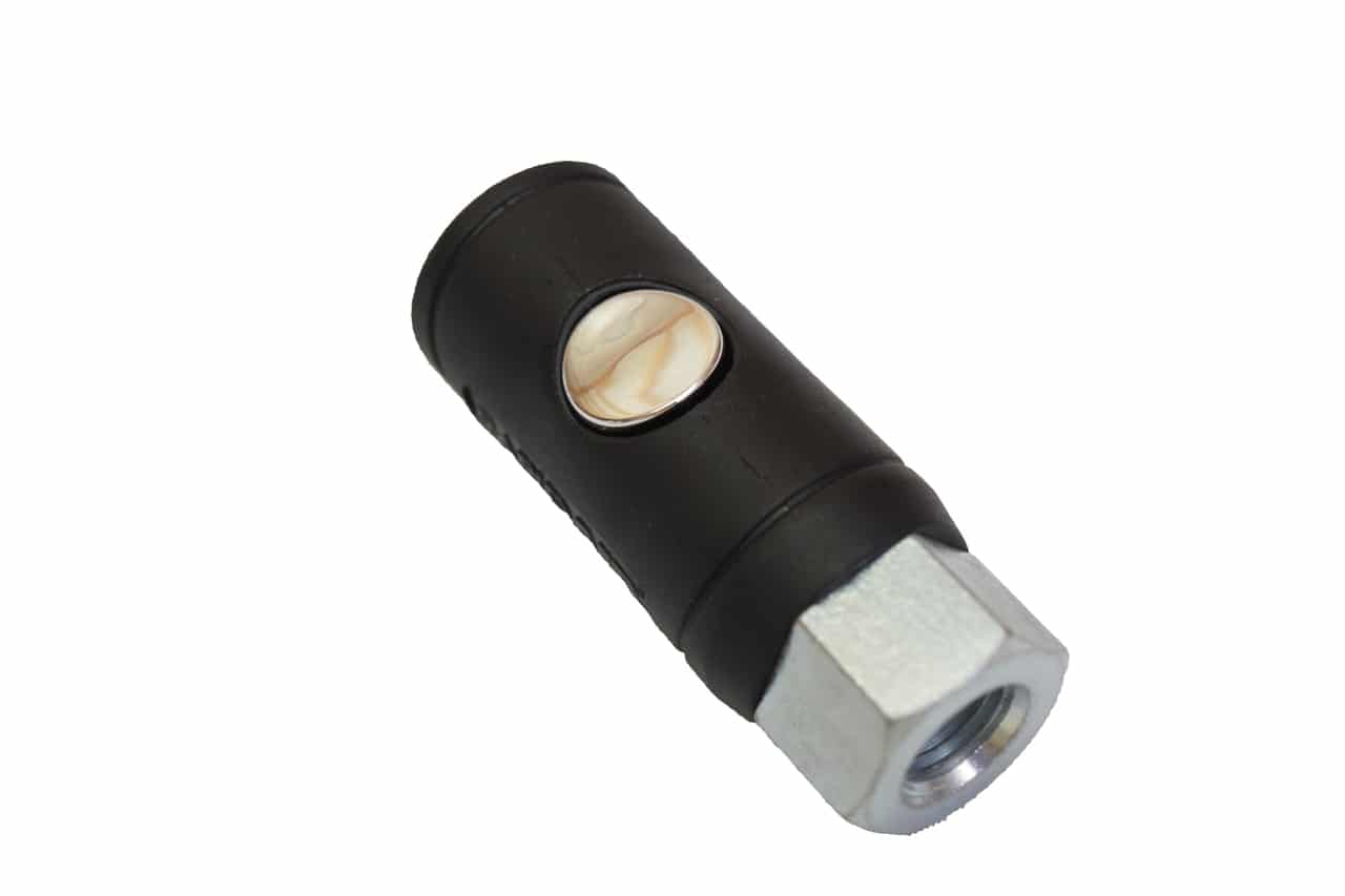 COUPLER,  1/4" FEMALE NPT THREAD, SAFETY PUSH BUTTON, INDUSTRIAL STYLE, 30 CFM BODY