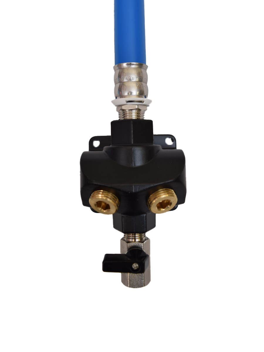 1" MULTI PORT OUTLET, 1/2" NPT PORT (4X), , COMPRESSED FLEXIBLE TUBING